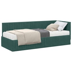 Cadre de lit d'angle avec matelas 2 pcs Vert Velours 542665542665