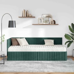 Cadre de lit d'angle avec matelas 2 pcs Vert Velours 542665542665