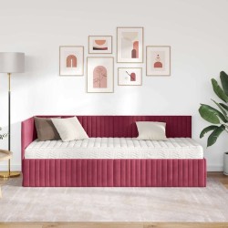 Cadre de lit d'angle avec matelas 2 pcs Vert Velours 542666542666