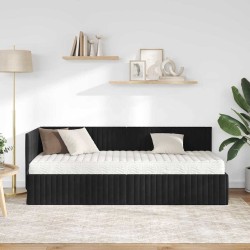 Cadre de lit d'angle avec matelas 2 pcs Noir Velours 542667542667