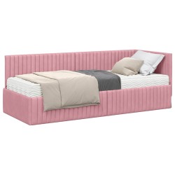 Cadre de lit d'angle avec matelas 2 pcs Gris Velours 542668542668