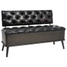 Banc de rangement avec dossier 110 cm Noir Similicuir 542669542669