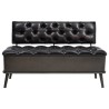 Banc de rangement avec dossier 110 cm Noir Similicuir 542669542669