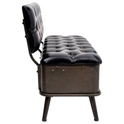 Banc de rangement avec dossier 110 cm Noir Similicuir 542669542669