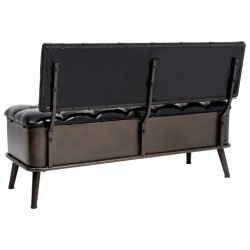 Banc de rangement avec dossier 110 cm Noir Similicuir 542669542669