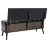 Banc de rangement avec dossier 110 cm Noir Similicuir 542669542669