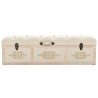 Banc de rangement 110 cm Crème Bois de sapin massif et tissu 542670542670