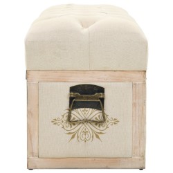 Banc de rangement 110 cm Crème Bois de sapin massif et tissu 542670542670