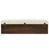 Banc de rangement 110 cm Crème Bois de sapin massif et tissu 542670542670