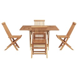 Ensemble de salle à manger pour jardin Marron Teck massif 542672542672