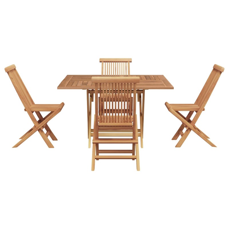 Ensemble de salle à manger pour jardin Marron Teck massif 542672542672