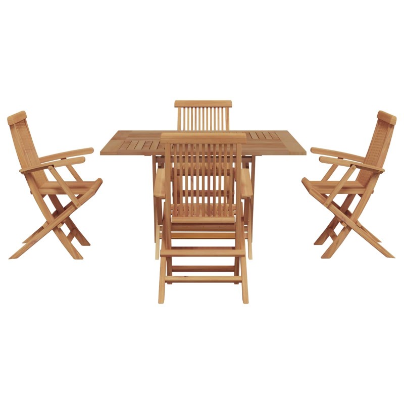 Ensemble de salle à manger pour jardin Marron Teck massif 542673542673