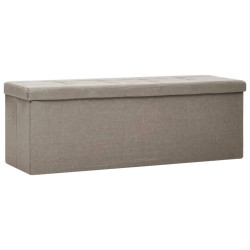 Banc de rangement pliable Taupe Faux lin 542674542674