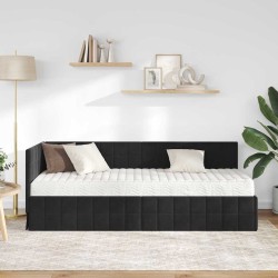 Cadre de lit d'angle avec matelas 2 pcs Noir Velours 542675542675
