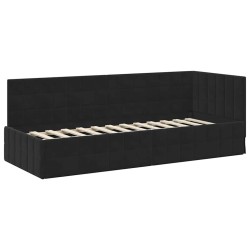 Cadre de lit d'angle avec matelas 2 pcs Noir Velours 542675542675