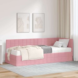 Cadre de lit d'angle avec matelas 2 pcs Gris Velours 542676542676