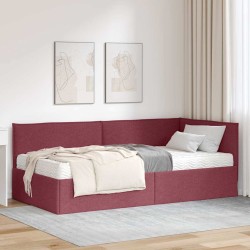 Cadre de lit d'angle avec matelas 2 pcs Gris Velours 542686542686