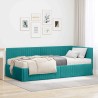 Cadre de lit d'angle avec matelas 2 pcs Turquoise Velours 542687542687