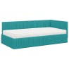 Cadre de lit d'angle avec matelas 2 pcs Turquoise Velours 542687542687