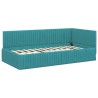 Cadre de lit d'angle avec matelas 2 pcs Turquoise Velours 542687542687