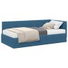Cadre de lit d'angle avec matelas 2 pcs Bleu Velours 542688542688