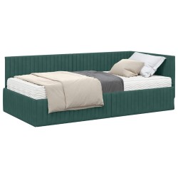 Cadre de lit d'angle avec matelas 2 pcs Vert Velours 542691542691
