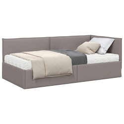 Cadre de lit d'angle avec matelas 2 pcs Taupe Velours 542694542694