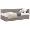 Cadre de lit d'angle avec matelas 2 pcs Taupe Velours 542694542694