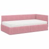 Cadre de lit d'angle avec matelas 2 pcs Gris Velours 542705542705