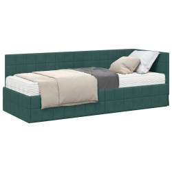Cadre de lit d'angle avec matelas 2 pcs Vert Velours 542706542706
