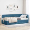 Cadre de lit d'angle avec matelas 2 pcs Bleu Velours 542712542712