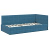 Cadre de lit d'angle avec matelas 2 pcs Bleu Velours 542712542712