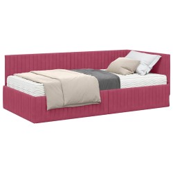 Cadre de lit d'angle avec matelas 2 pcs Vert Velours 542713542713