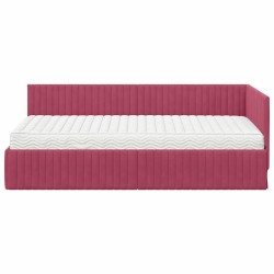 Cadre de lit d'angle avec matelas 2 pcs Vert Velours 542713542713