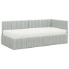 Cadre de lit d'angle avec matelas 2 pcs Gris clair Velours 542716542716