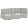 Cadre de lit d'angle avec matelas 2 pcs Gris clair Velours 542716542716