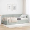 Cadre de lit d'angle avec matelas 2 pcs Gris clair Velours 542717542717