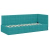 Cadre de lit d'angle avec matelas 2 pcs Turquoise Velours 542718542718