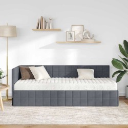 Cadre de lit d'angle avec matelas 2 pcs Gris Velours 542719542719