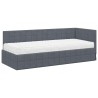 Cadre de lit d'angle avec matelas 2 pcs Gris Velours 542719542719