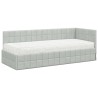 Cadre de lit d'angle avec matelas 2 pcs Gris clair Velours 542720542720