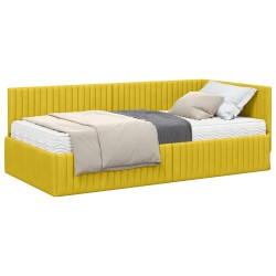 Cadre de lit d'angle avec matelas 2 pcs Jaune Velours 542724542724