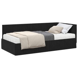 Cadre de lit d'angle avec matelas 2 pcs Noir Velours 542725542725