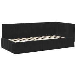 Cadre de lit d'angle avec matelas 2 pcs Noir Velours 542725542725
