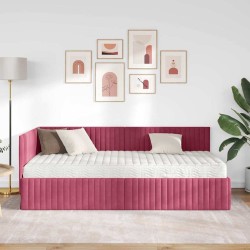 Cadre de lit d'angle avec matelas 2 pcs Vert Velours 542726542726