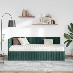 Cadre de lit d'angle avec matelas 2 pcs Vert Velours 542727542727