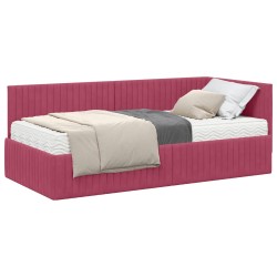 Cadre de lit d'angle avec matelas 2 pcs Vert Velours 542728542728