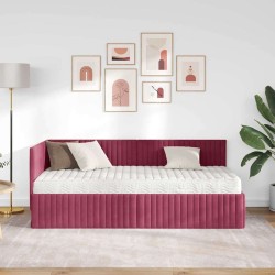 Cadre de lit d'angle avec matelas 2 pcs Vert Velours 542728542728