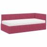 Cadre de lit d'angle avec matelas 2 pcs Vert Velours 542728542728