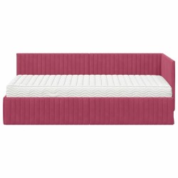 Cadre de lit d'angle avec matelas 2 pcs Vert Velours 542728542728